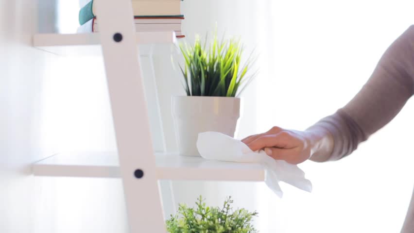 Best Way To Dust Furniture Concept people, housework and housekeeping concept woman with duster Best Way To Dust Furniture Concept people, housework and housekeeping concept woman with duster