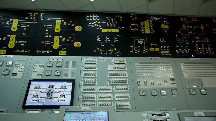 Nuclear Power Station. Plant Control Stock Footage Video (100% Royalty ...