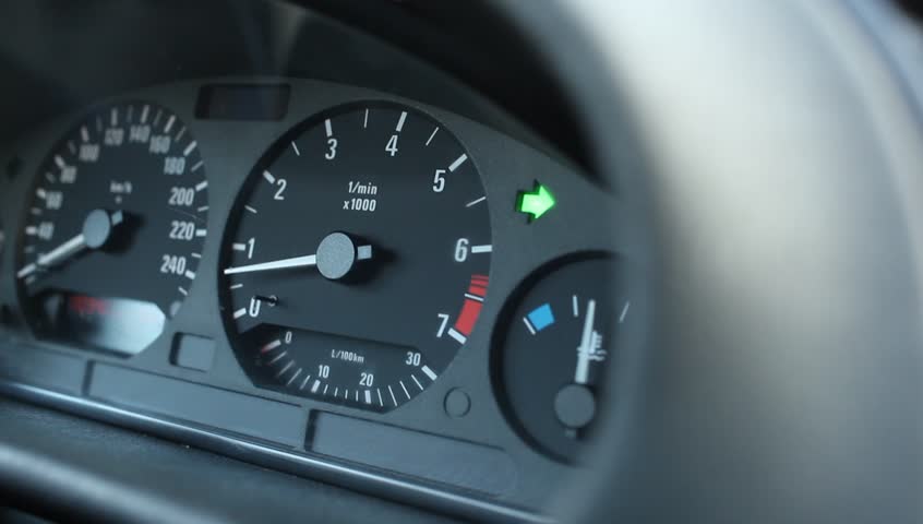 Speedometer With Hazard Signal Stockvideoklipp 22262338  Speedometer With Hazard Signal Stockvideoklipp 22262338
