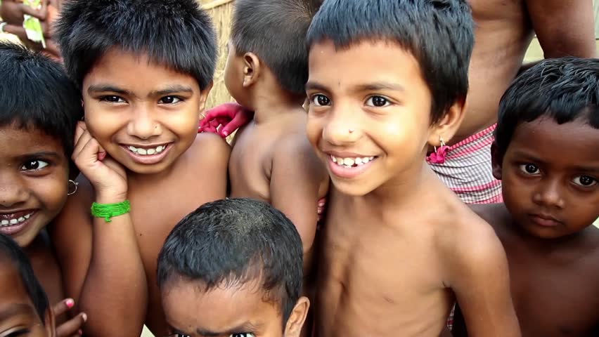 Simple, Sweet Indian Boys And Girls Laugh And Draw Happily With Each ...