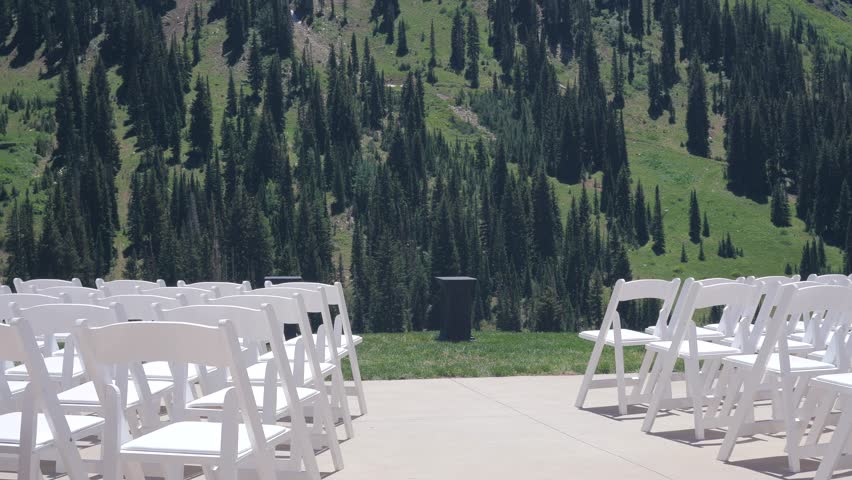 Mountain Wedding With White Chairs Stock Footage Video 100 Royalty Free 18924737 Shutterstock