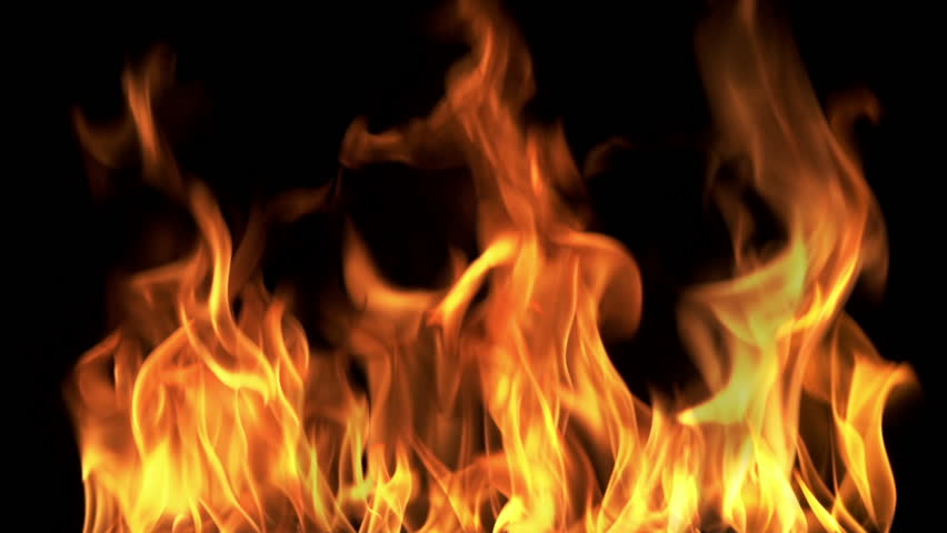 Super Slow Motion Of Clean Flames Igniting And Burning. A Line Of Real ...