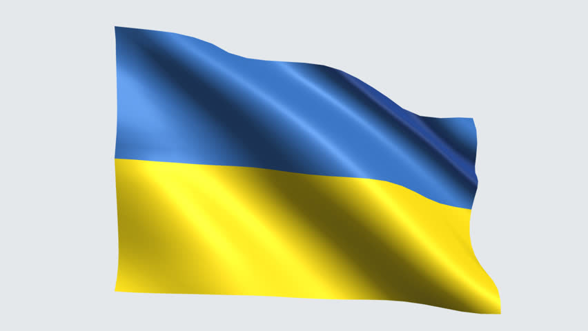 Ukraine Flag with Transparent Background Stock Footage Video (100%