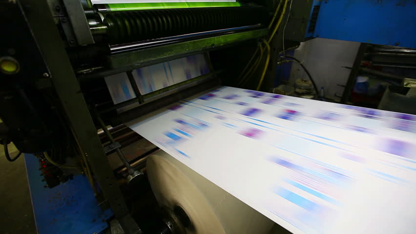 Stock Video Clip of print shop typography machine work with cmyk ...