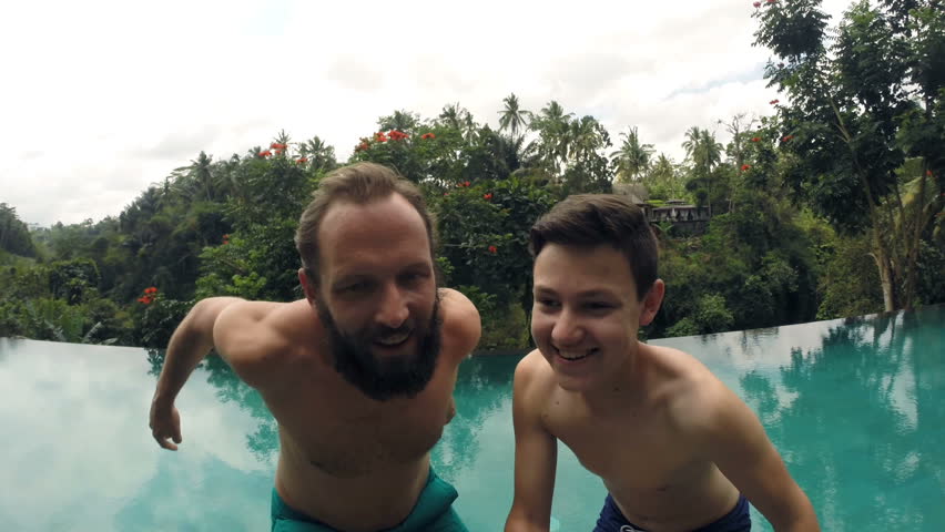 Father With Son Jumping Into Stock Footage Video 100 -4755