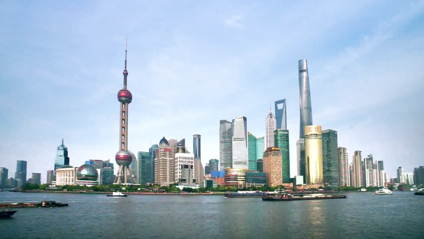 Shanghai, China - CIRCA May 2016, Shanghai The Bund Skyline At Day Time ...