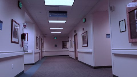 Hospital Empty Hall Corridor With Stockvideos Filmmaterial 100