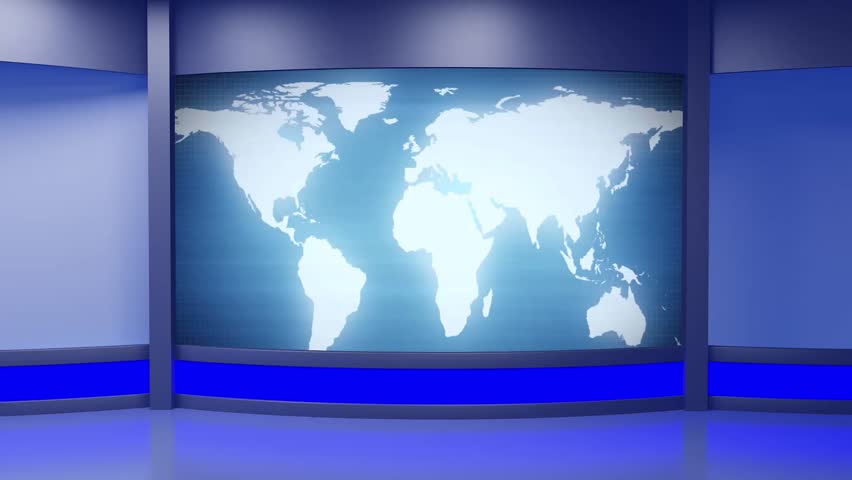 News TV  Studio Set Virtual Green Screen Background Loop 