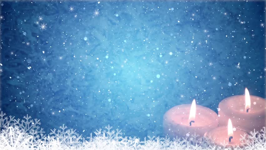 Three Christmas Candles Background. Winter Stock Footage Video (100%