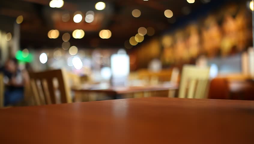 Table at Restaurant Blurred Background Stock Footage Video ...