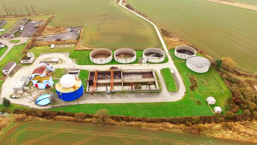 Camera Flight Over Biogas Plant Stock Footage Video (100% Royalty-free ...