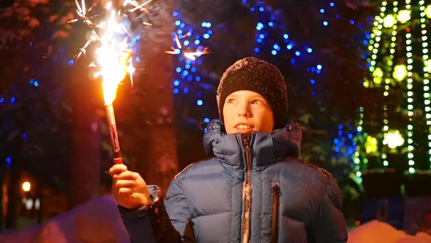 It's A Boy Animation With A Fireworks Display In The Background Stock ...