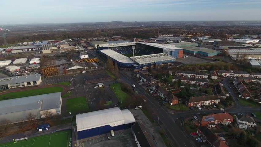 WEST BROMWICH, UK - DECEMBER 2016 - Rising Aerial View Of The Hawthorns ...