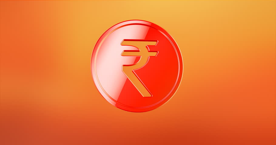 Animated Coin Indian Rupee Black 3d Icon Loop Modules For Edit With Animated Coin Indian Rupee Black 3d Icon Loop Modules For Edit With