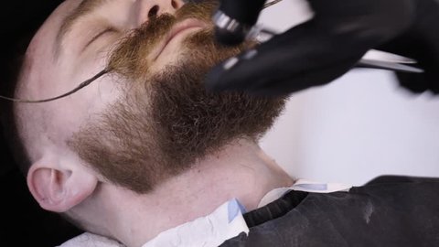 Beard Cut With Straight Razor Stock Footage Video 100 Royalty