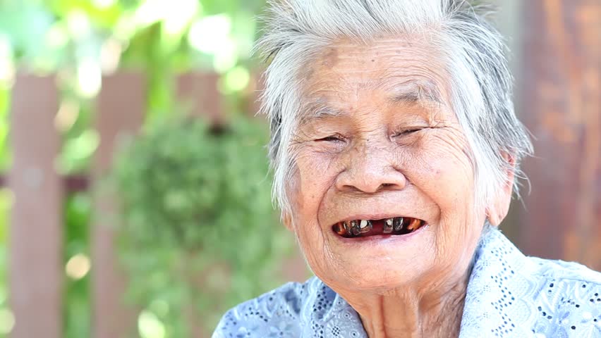 Elderly Asian Woman Cucumber Asshole