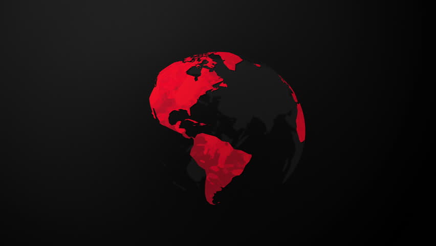 Earth Globe Glowing RED 3D Animation Loop Stock Footage Video 1745623 ...