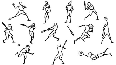 Baseball Player Motion Sketch Animation Handdrawn Stock Footage Video (100%  Royalty-free) 25304507 | Shutterstock