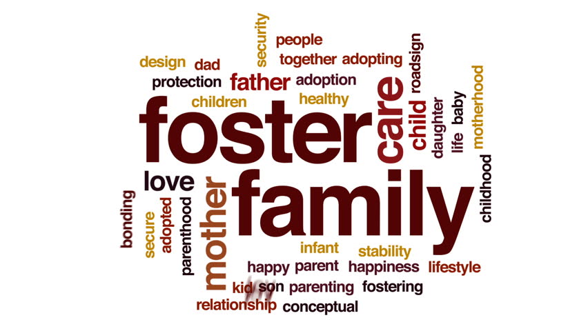 Стоковое видео «Foster Family Animated Word Cloud,» (абсолютно без ...