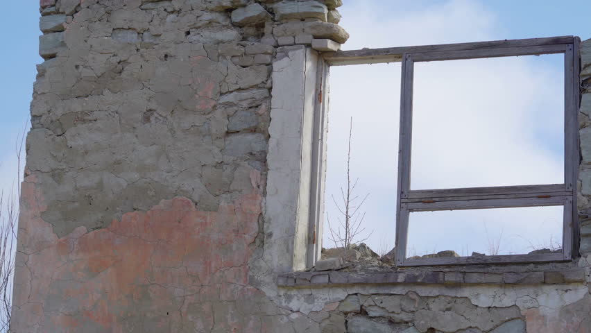 A House With No Ceiling And A Broken Brick Walls The Ruined House