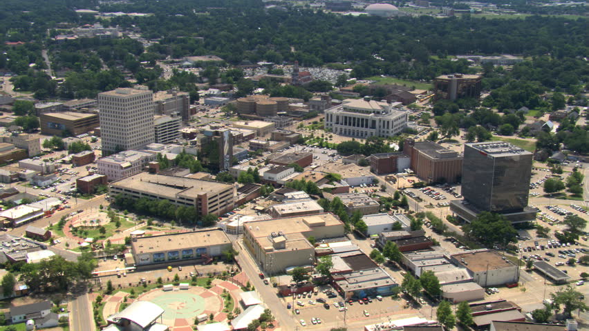 Wide Orbit of Downtown Lafayette, Stock Footage Video (100% Royalty