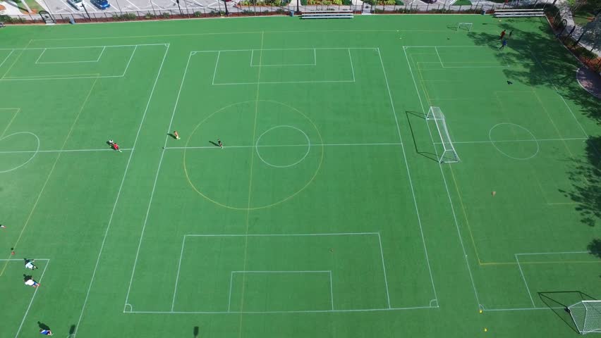 Aerial View Of Public Soccer Field Stock Footage Video 17648767