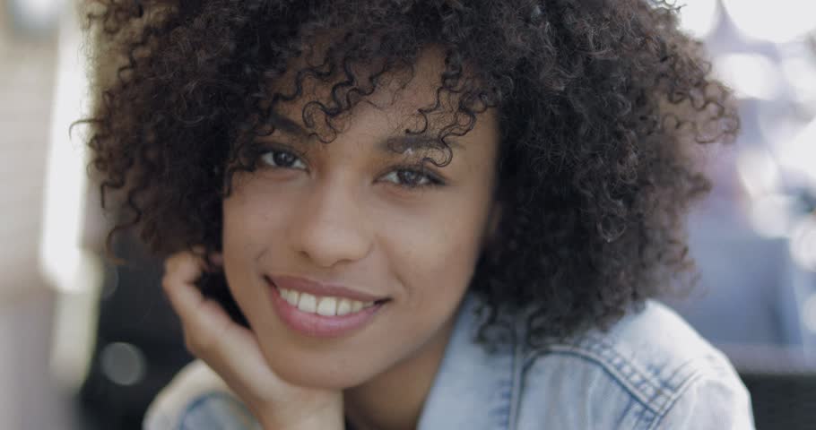 4k00 12portrait Of Young Beautiful African Woman With Short Curly