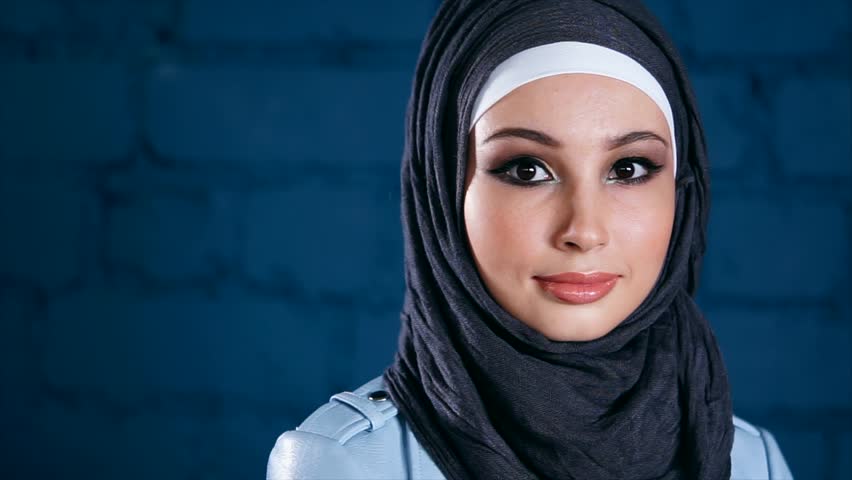 Slow Motion Shot Of A Young Beautiful Muslim Woman In -8737