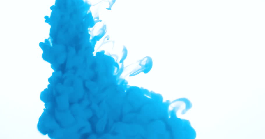 Abstract Blue Ink Splash In Water On White Background Slow Motion Abstract Blue Ink Splash In Water On White Background Slow Motion