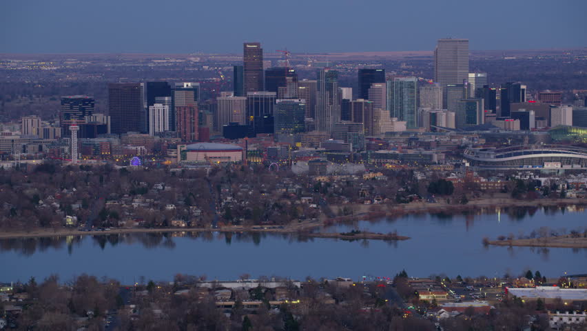 Stock Video Clip of Denver, Colorado circa-2017, Aerial view of ...