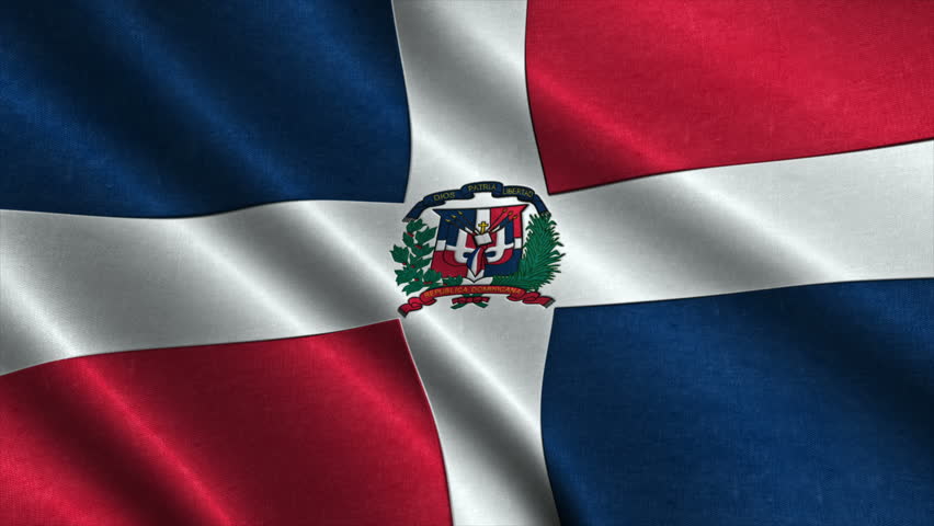 Flag Of The Dominican Republic Arkivvideomateriale 100 Royalty Flag Of The Dominican Republic Waving In Wind Detailed Fabric Texture Seamless Loopable Animation 4k High Definition Video Ilration