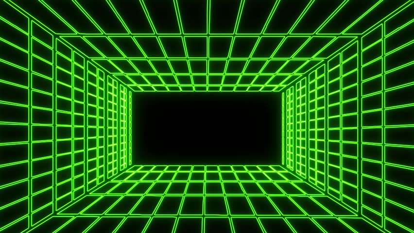 Green Neon Grid Room Environment Stock Footage Video (100% Royalty-free ...