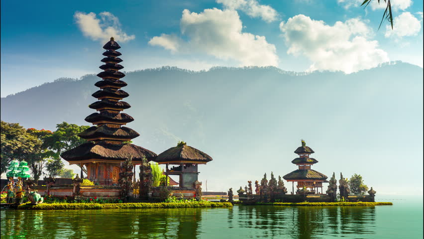 Pura Ulun Danu Bratan Hindu Temple On Bratan Lake Landscape