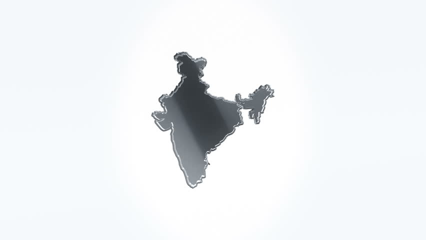 3D Animation Rotation Of Symbol Of India Map From Glass. Animation Of ...