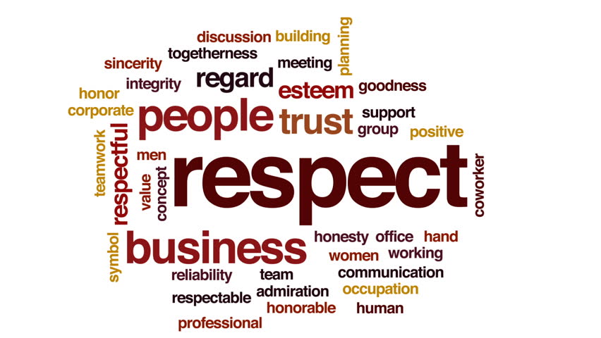 Respect Animated Word Cloud, Text Stock Footage Video (100% Royalty ...