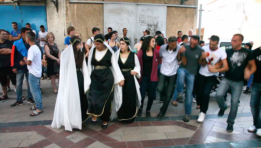 ISFIYA, ISRAEL - OCTOBER 01: Upbeat Modern Druze Females Dance Dabke ...