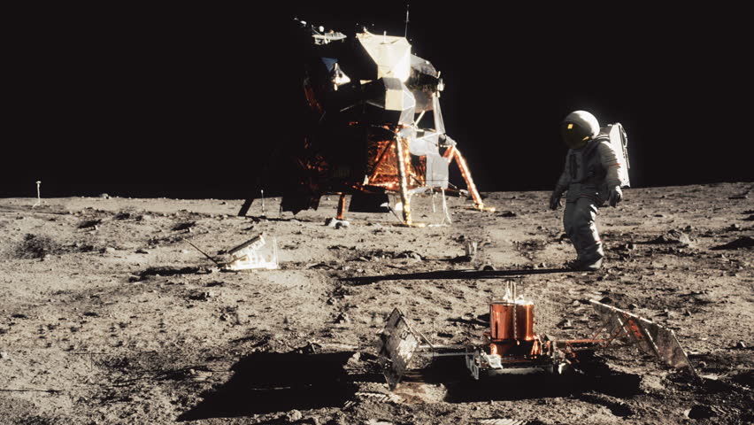 CIRCA 1970s - Astronauts From Apollo 11 Walk On The Moon As People