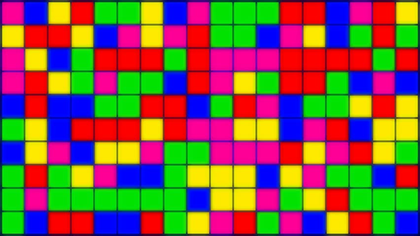 Colorful Flashing Chequered Squares Stock Footage Video 100