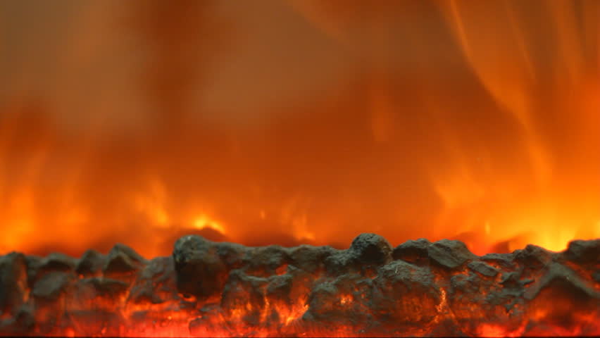 Electric Fireplace With A Burning Stock Footage Video 100