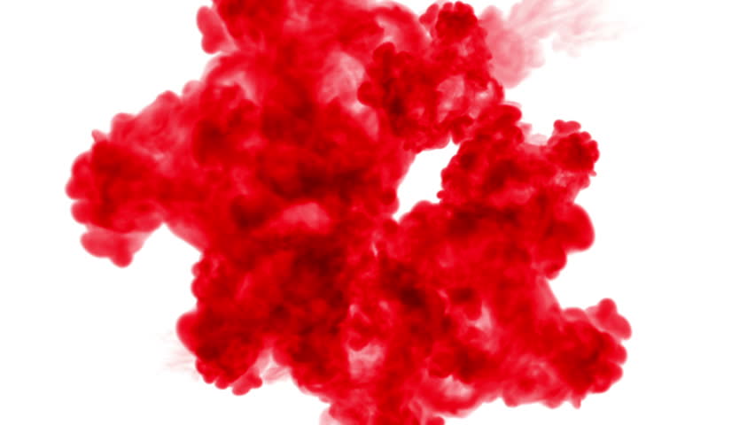 Red Color Flow In Water And Move In Slow Motion. Use For Inky ...