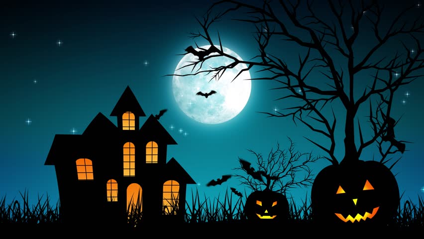 Halloween Background Animation with the Stock Footage Video (100%