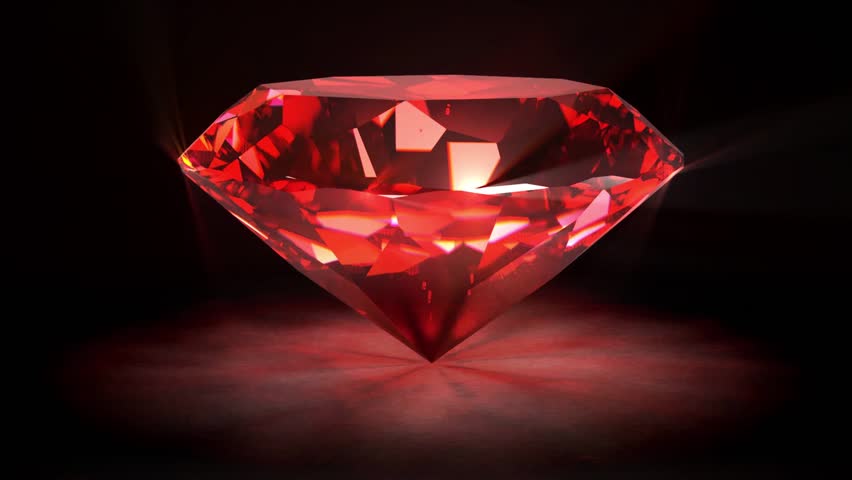 Stock Video Clip of Spinning perfect ruby isolated on black background