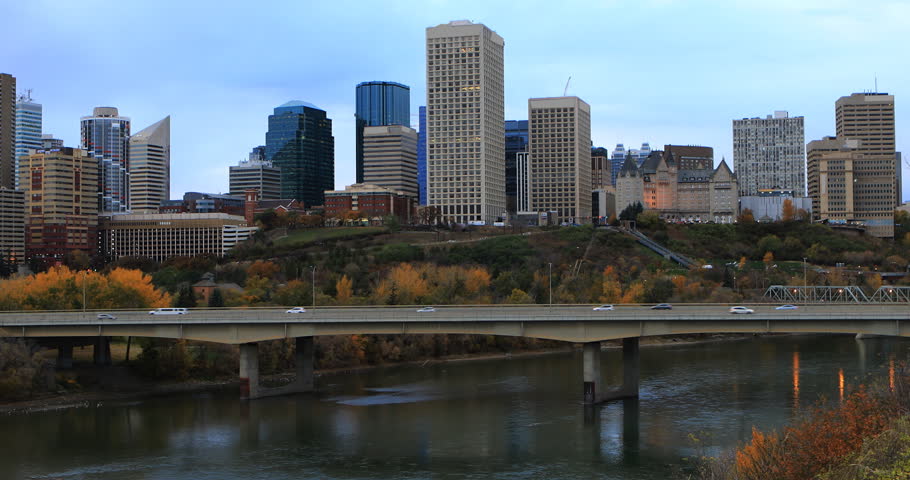 Edmonton, Canada City Center In Fall 4K Stock Footage Video 31830484