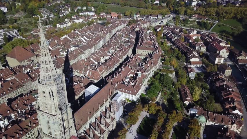 Aerial View Of The Old City In Bern, Switzerland Image - Free Stock ...