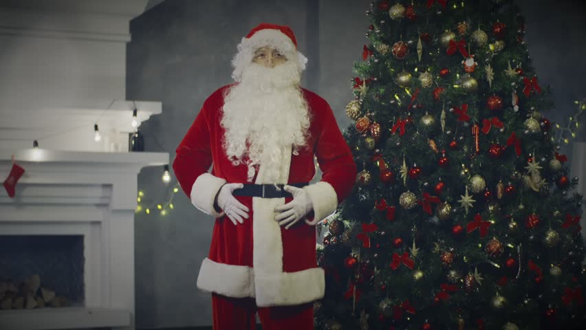 Merry Santa Claus Dancing Nearly Stockvideos Filmmaterial 100