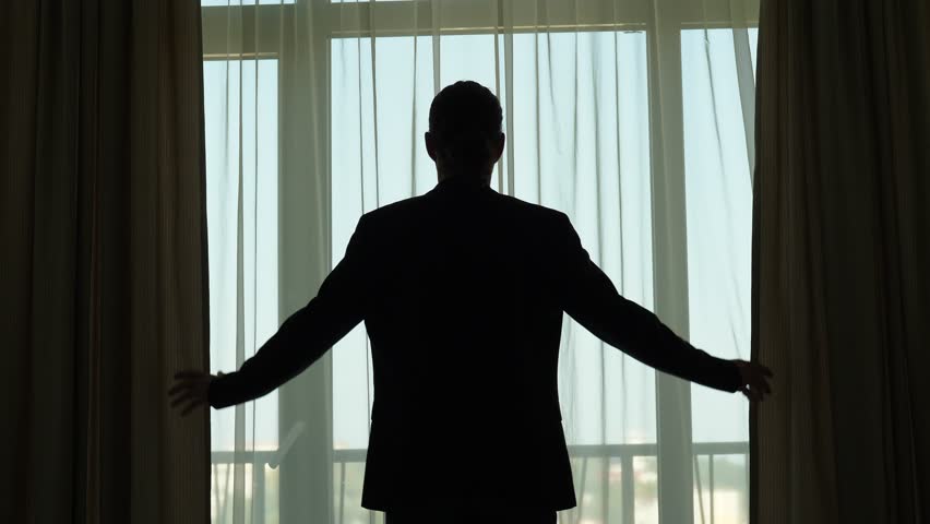 Man In Stand Against Large Stock Footage Video 100 Royalty