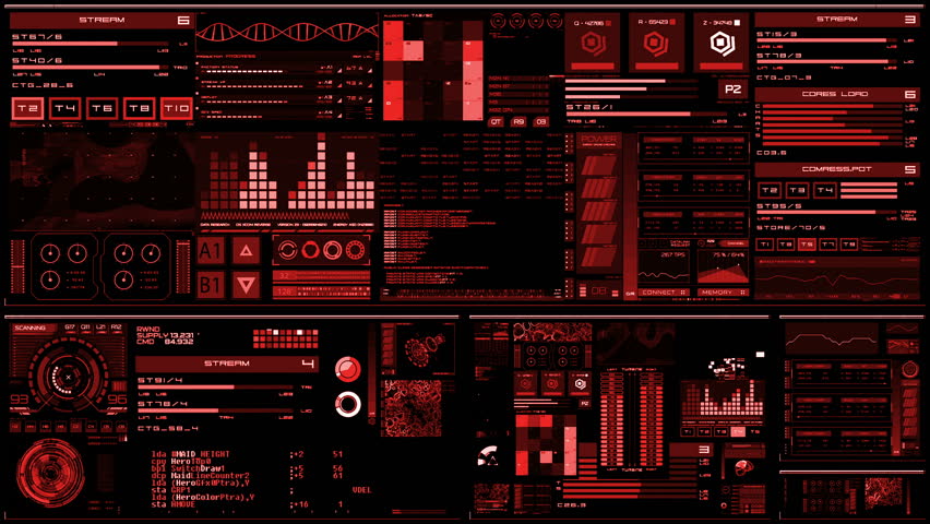 Red Futuristic Interface/Digital Screen/Detailed Abstract Background ...