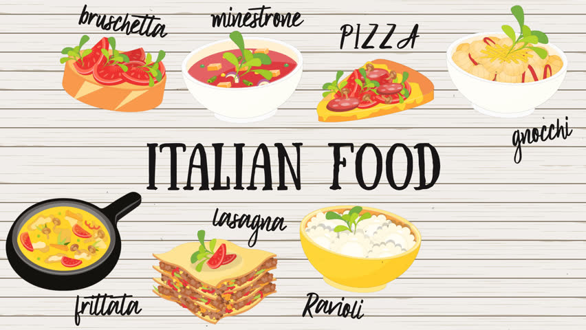 Italian Food Video Retro Animation Stock Footage Video (100% Royalty ...