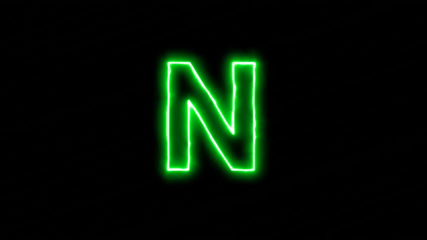 Neon Green Letter N Free Vector Download 2020