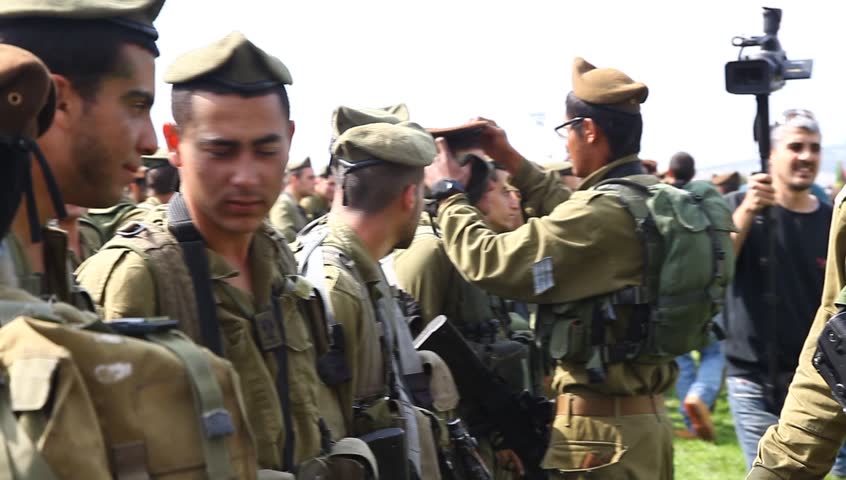 GOLANI INTERSECTION, ISRAEL - FEBRUARY 20: Golani Brigade Recruits Sing ...